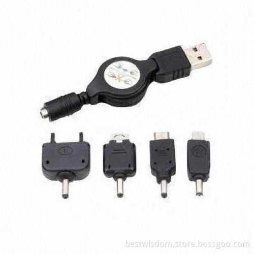 Retractable USB Cable with 7-in-1 Port, for Sync and Charging